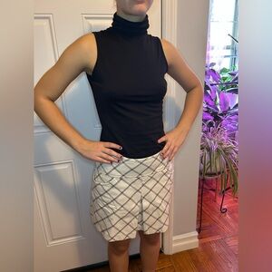 H&M White and Black Checkered Skirt